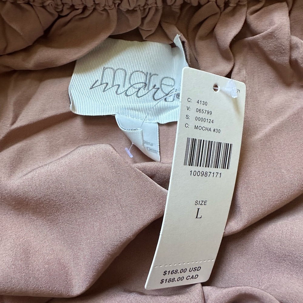NWT @heynasreen x Mare Mare Off-The-Shoulder Puff sleeve shine mini dress - Picture 7 of 7